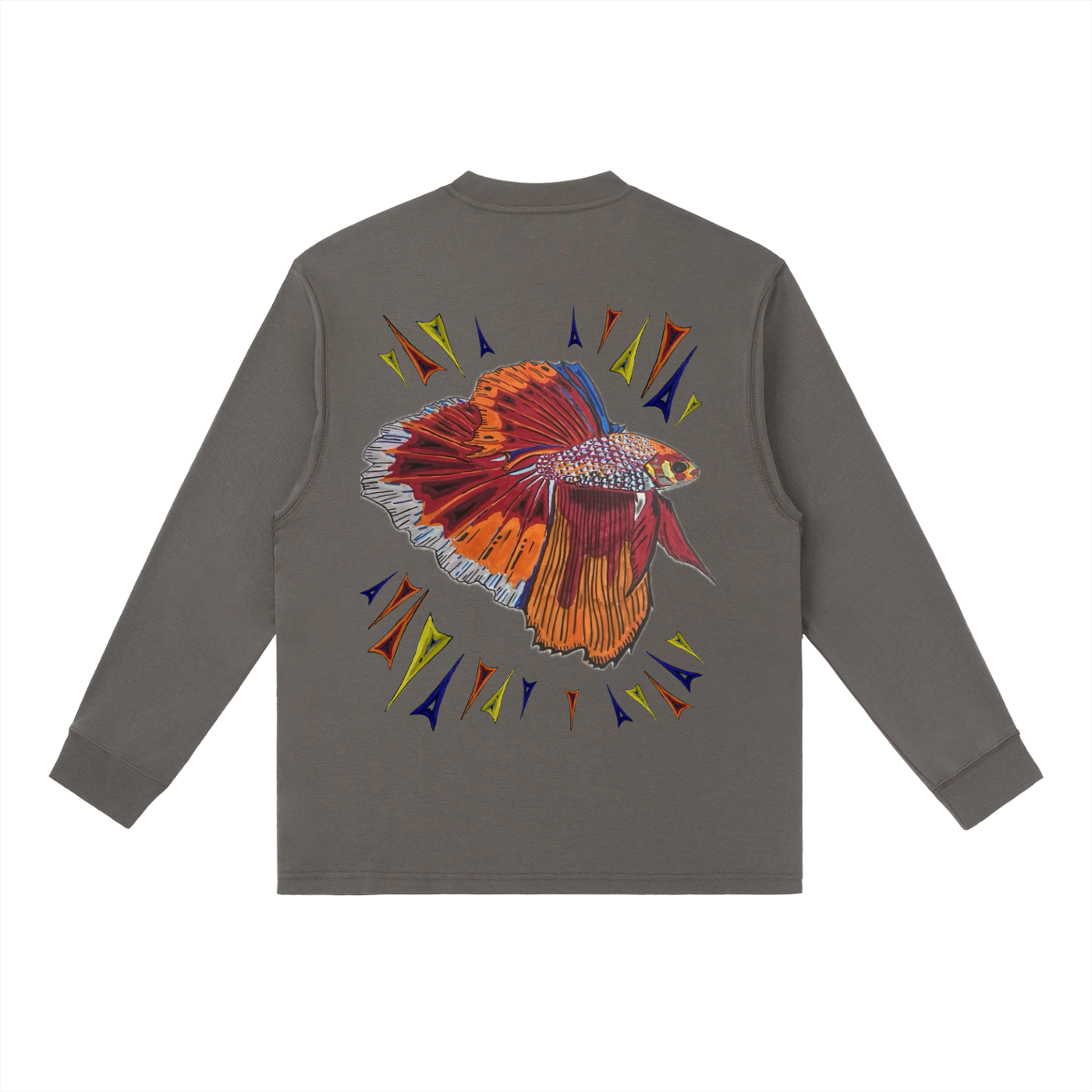 Beta Fish Essential Crewneck Long-Sleeve T-Shirt