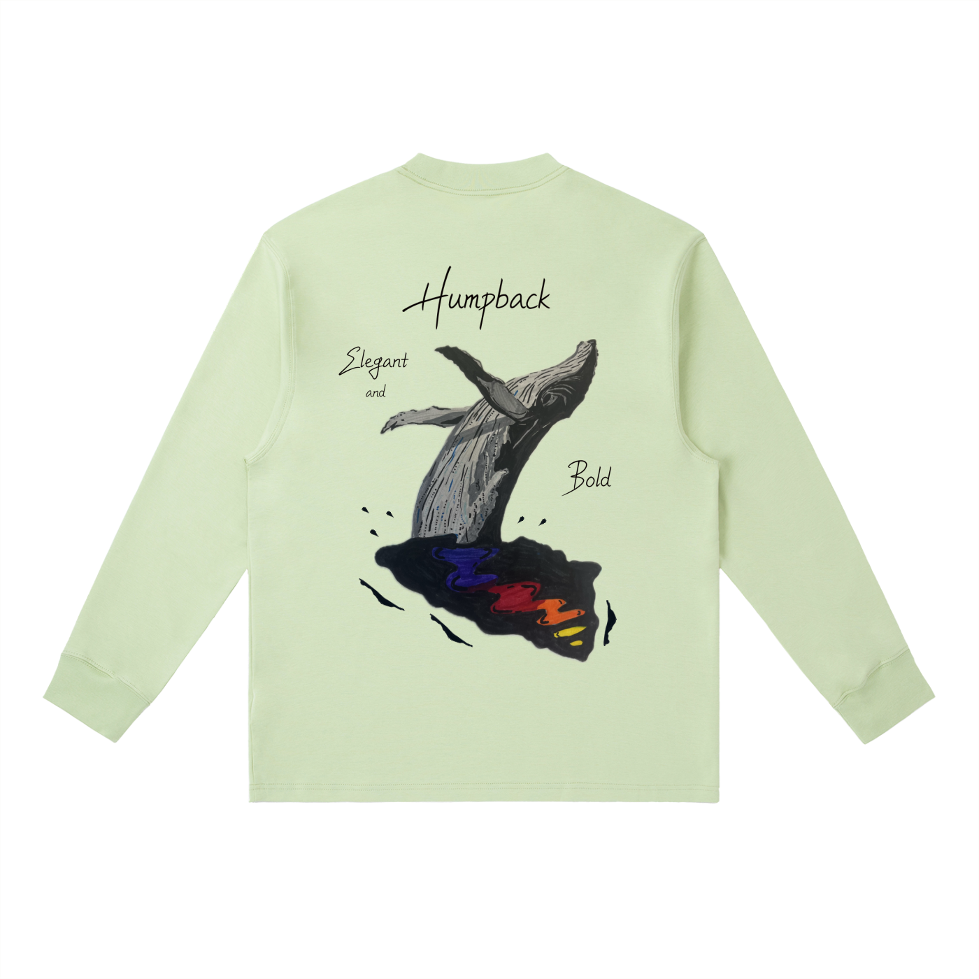 Humpback Whale Essential Crewneck Long-Sleeve T-Shirt