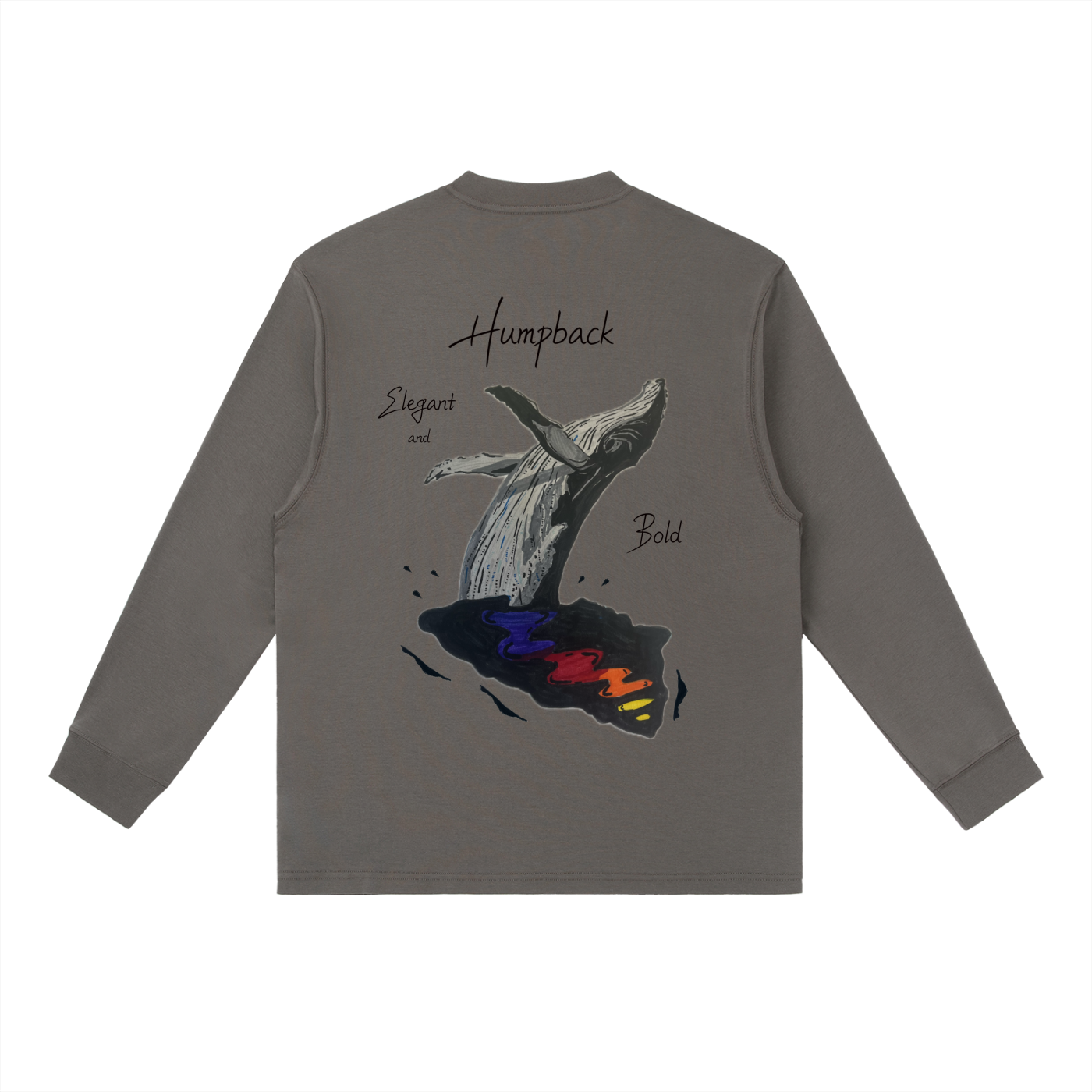 Humpback Whale Essential Crewneck Long-Sleeve T-Shirt