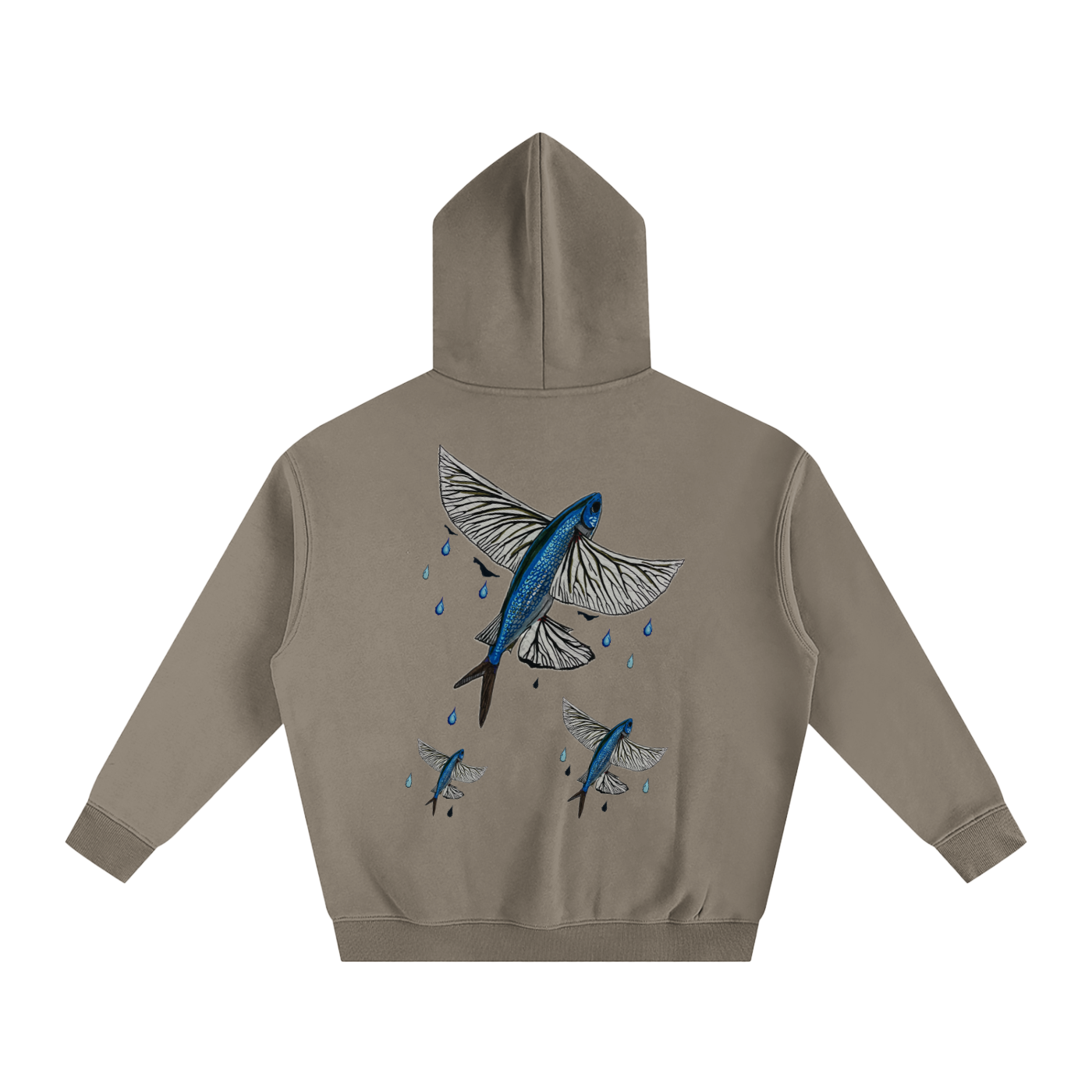 Flying Fish Oversize Fleeced Hoodie