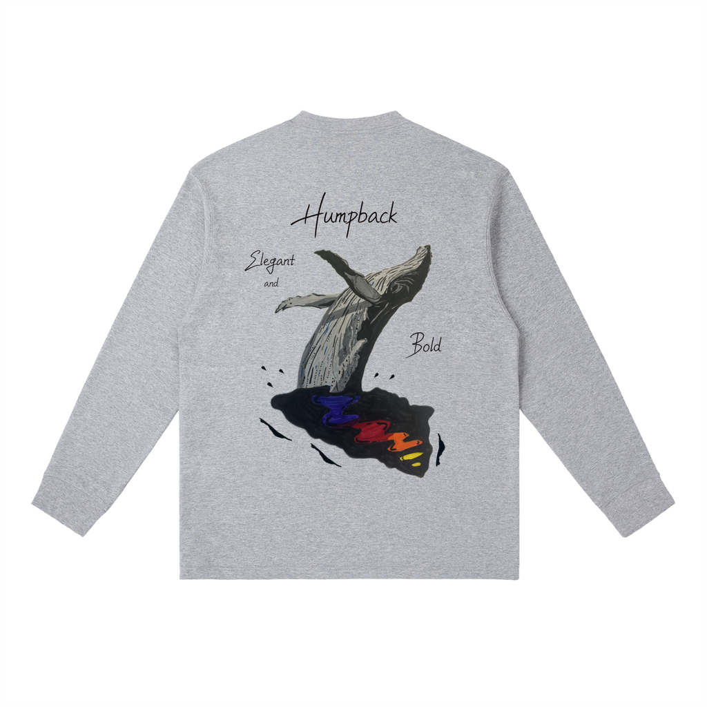 Humpback Whale Essential Crewneck Long-Sleeve T-Shirt