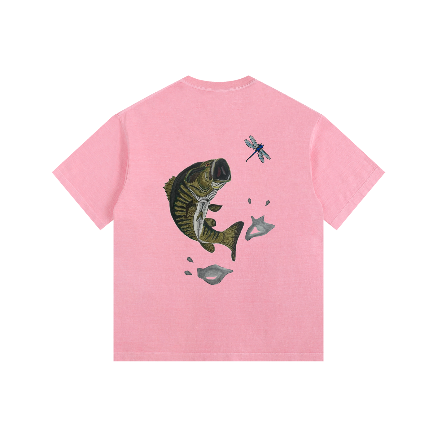 Small-mouth Bass Vintage Washed Oversized Cotton T-Shirt