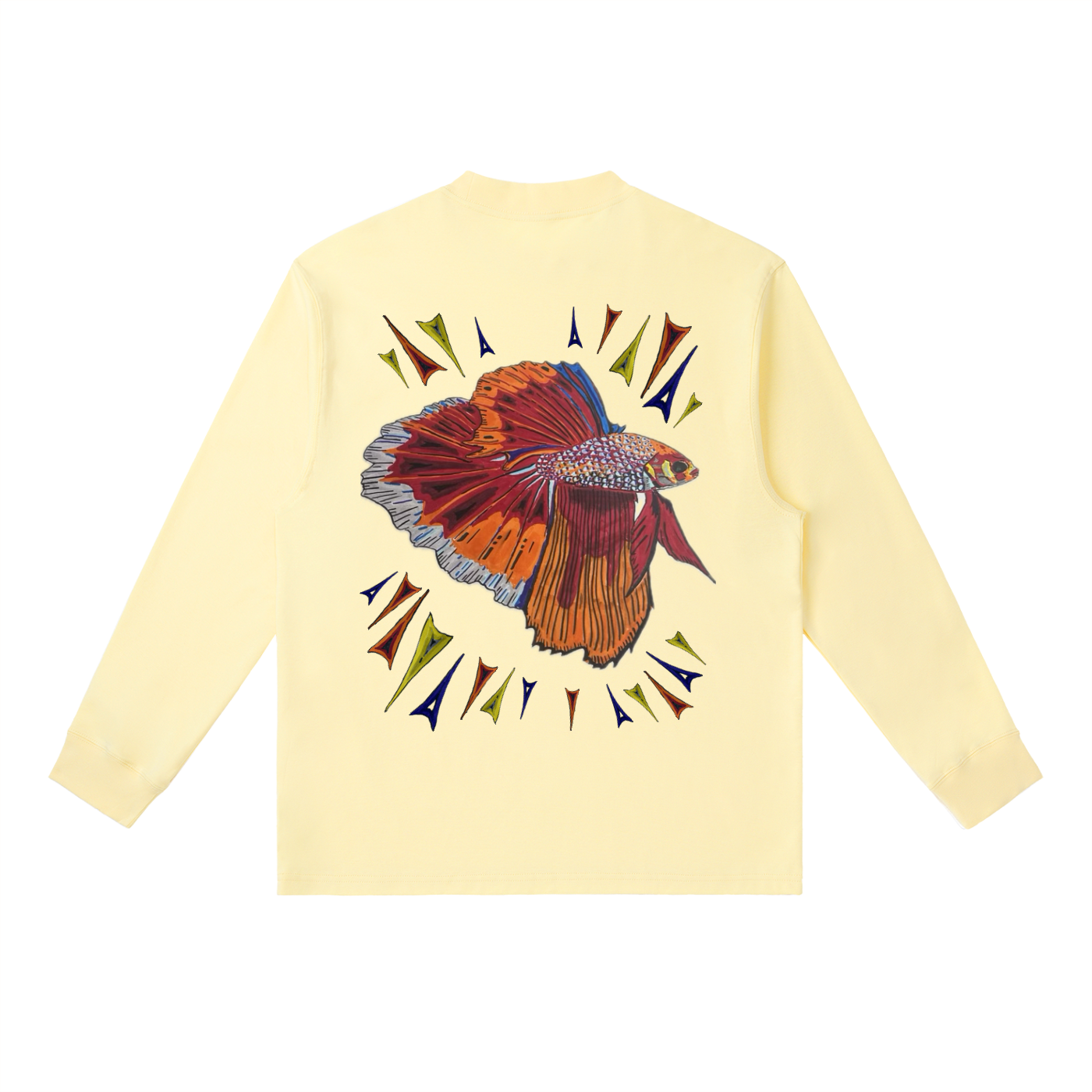 Beta Fish Essential Crewneck Long-Sleeve T-Shirt