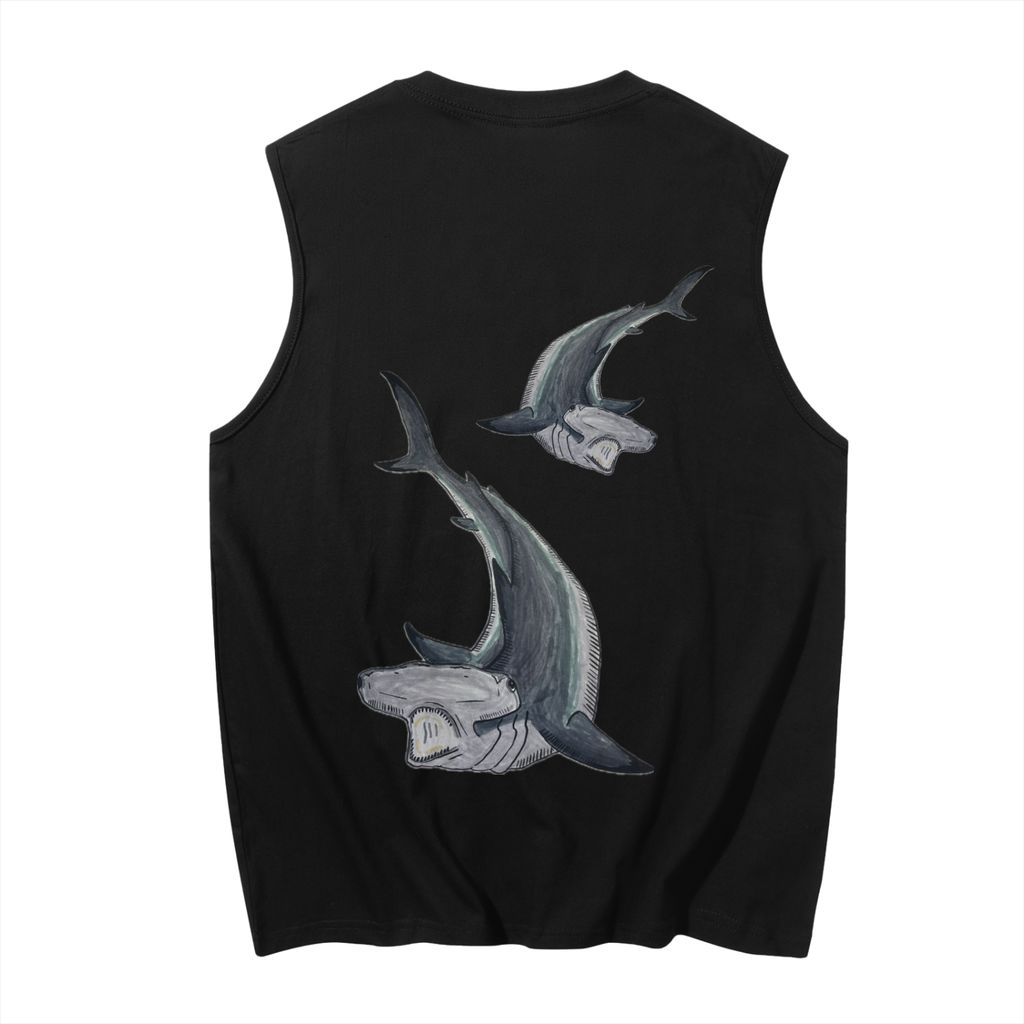 Hammerhead Shark Men's Sleeveless Cotton Tank Top