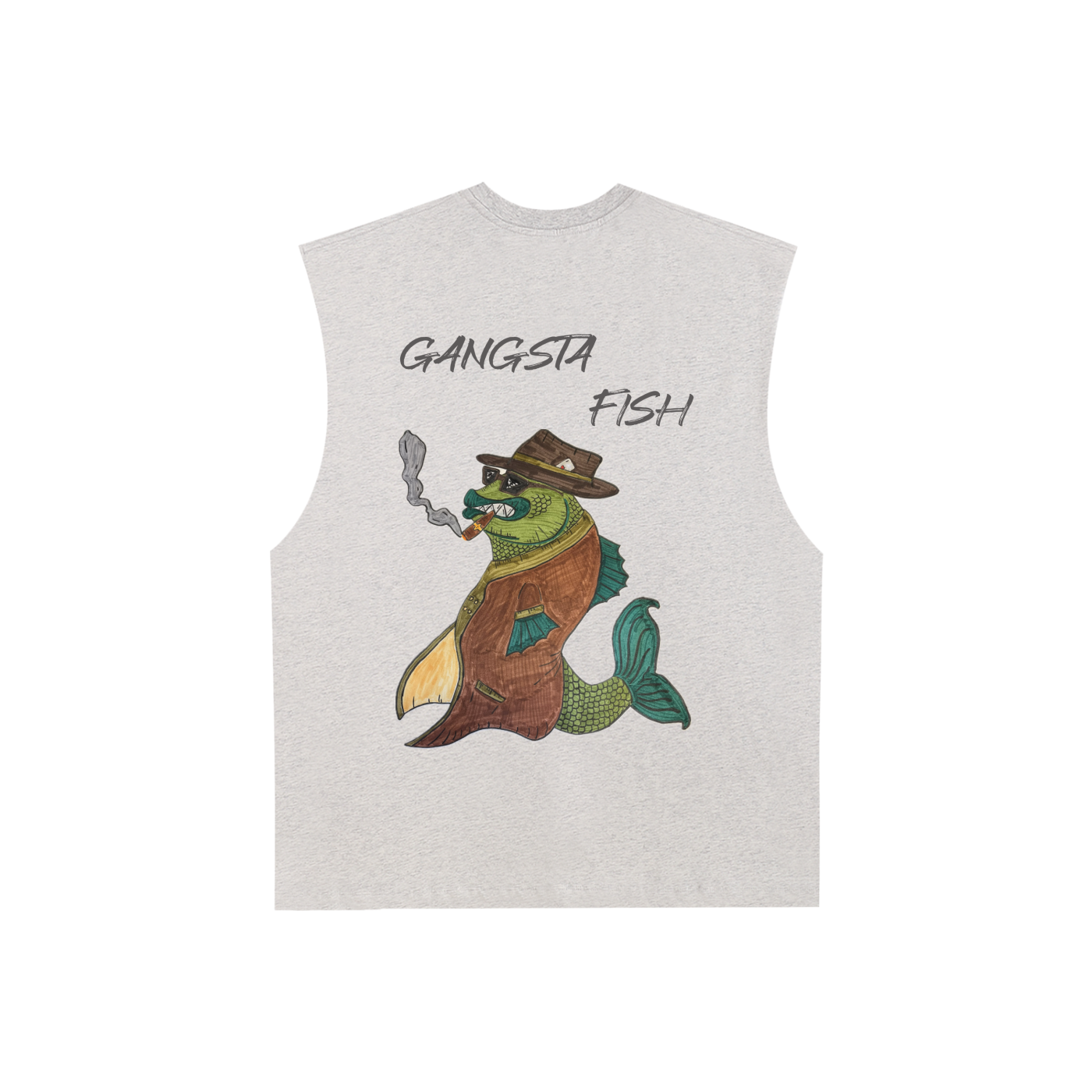 Gangster fish Raw Edge Cotton Tank Top