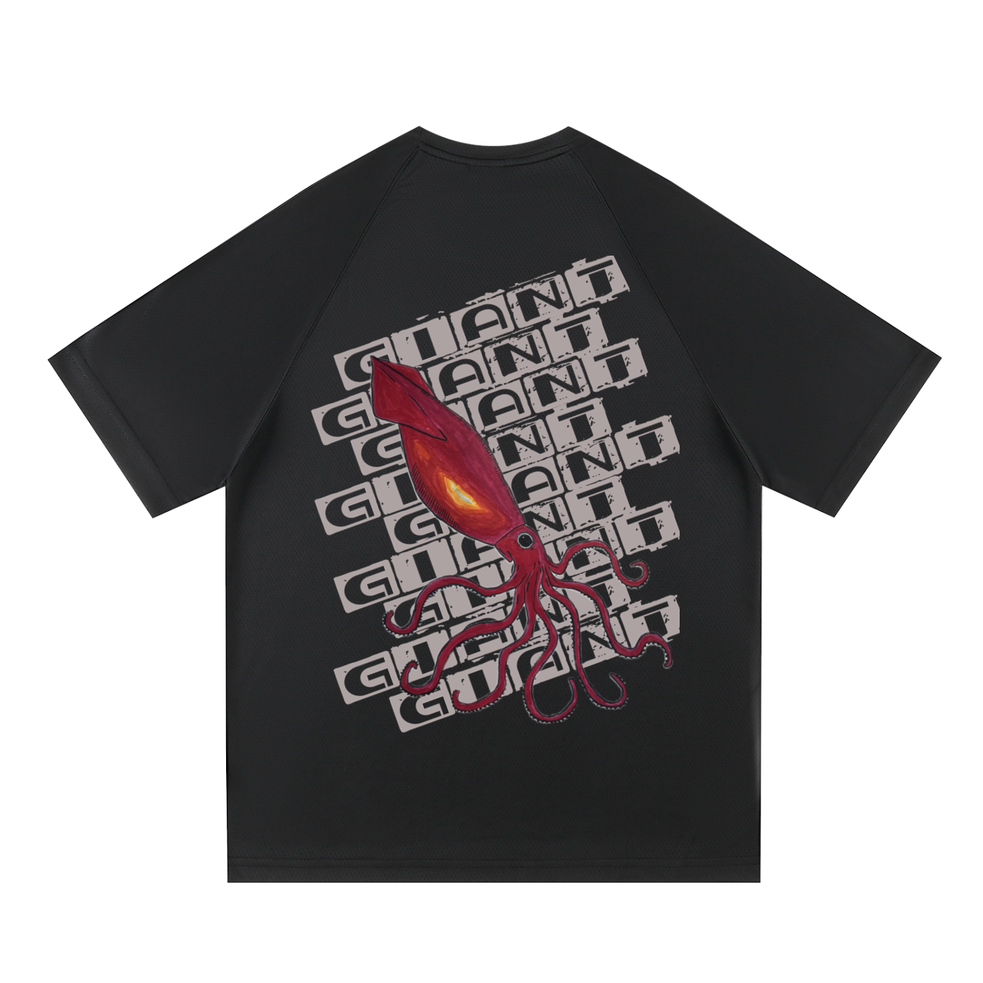 Giant Squid Raglan Sleeve Mesh T-Shirt