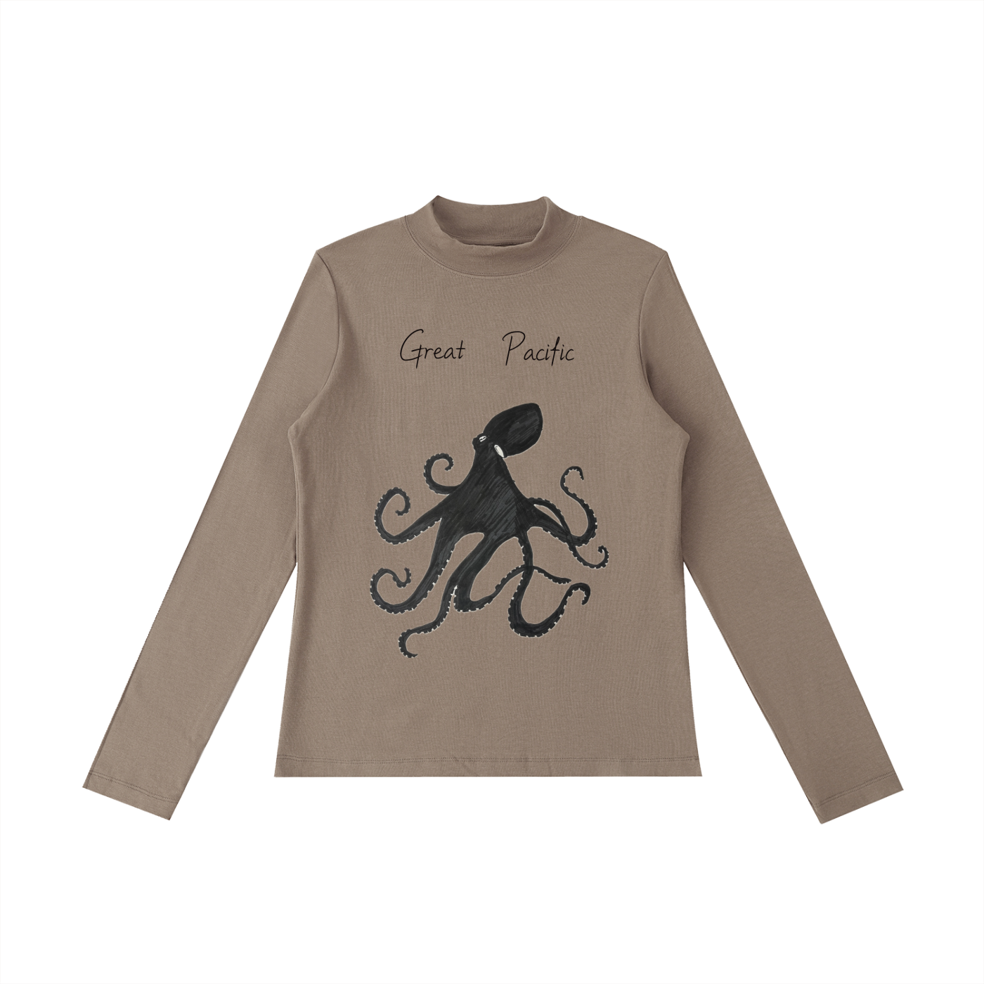Pacific Octopus Essential Mock Neck Long Sleeve T-Shirt
