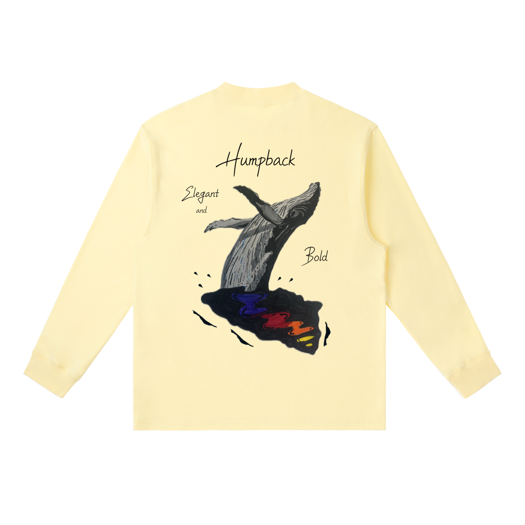 Humpback Whale Essential Crewneck Long-Sleeve T-Shirt