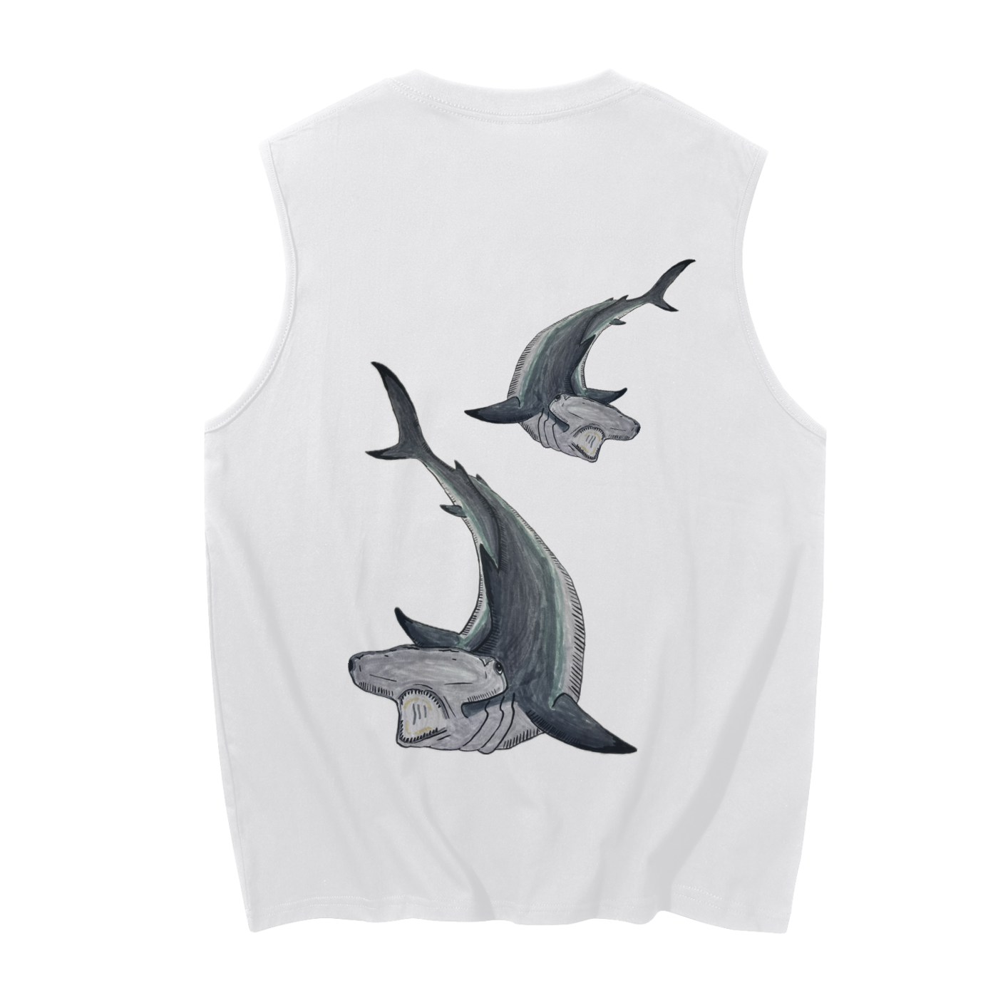 Hammerhead Shark Men's Sleeveless Cotton Tank Top