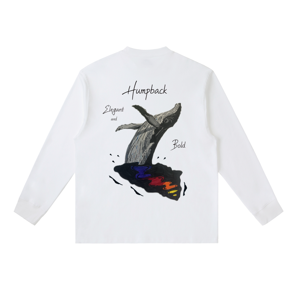 Humpback Whale Essential Crewneck Long-Sleeve T-Shirt