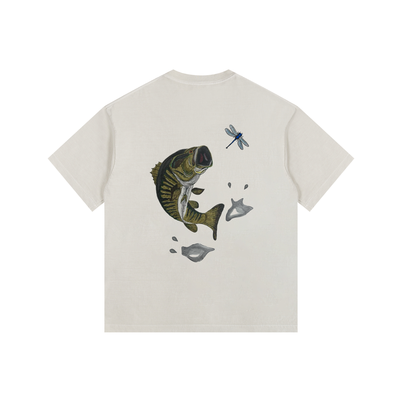 Small-mouth Bass Vintage Washed Oversized Cotton T-Shirt