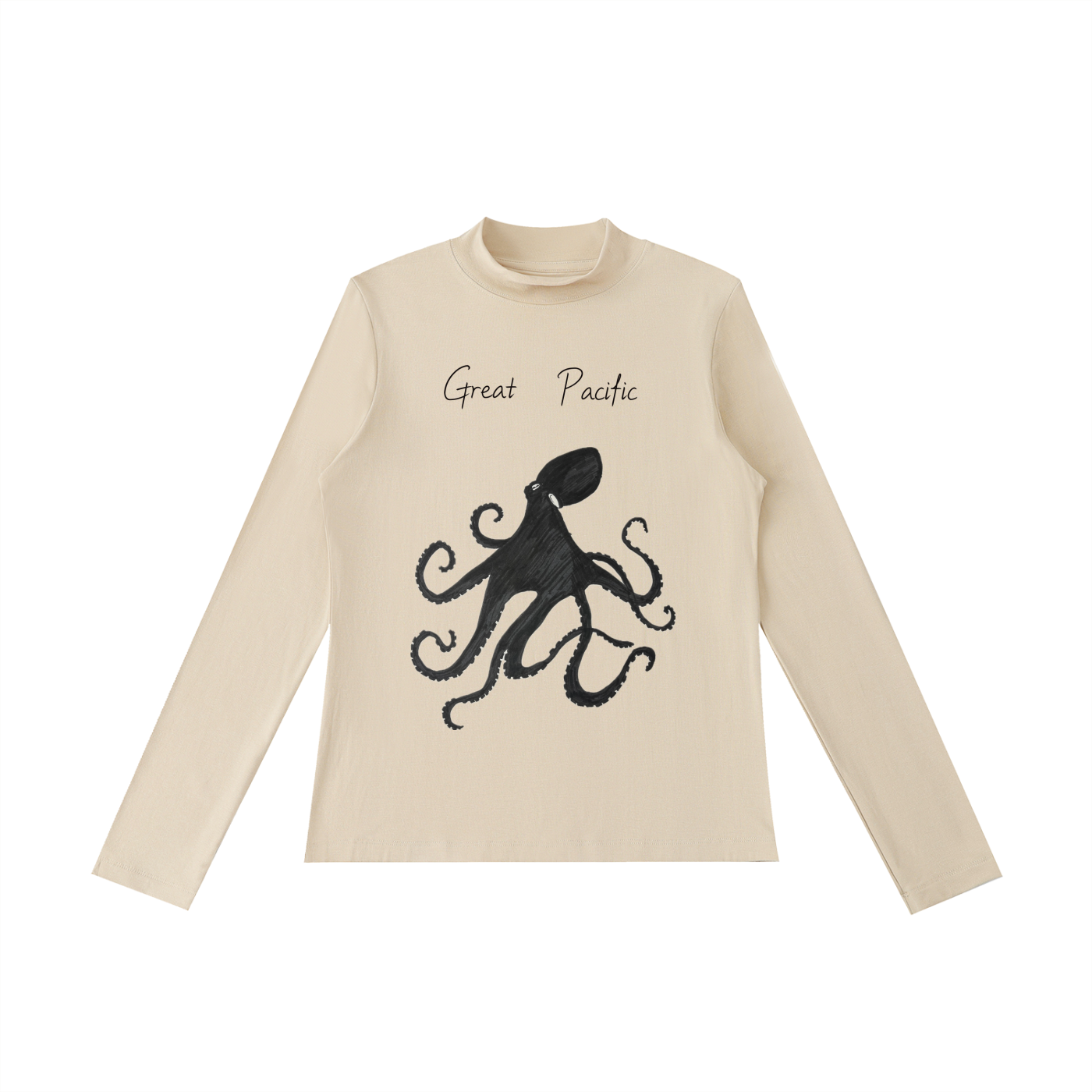 Pacific Octopus Essential Mock Neck Long Sleeve T-Shirt