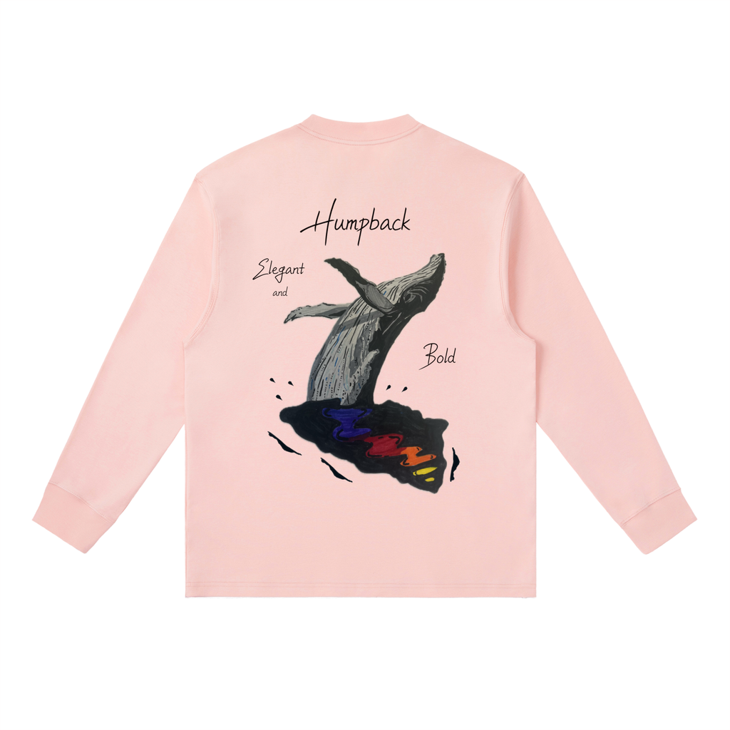 Humpback Whale Essential Crewneck Long-Sleeve T-Shirt