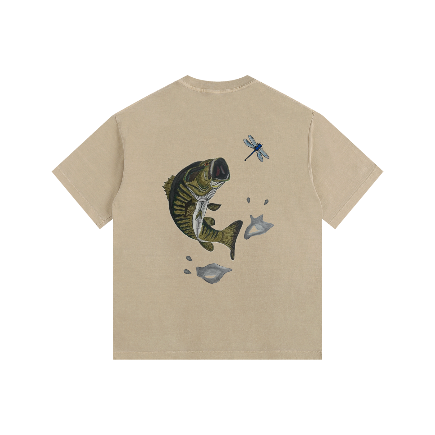 Small-mouth Bass Vintage Washed Oversized Cotton T-Shirt
