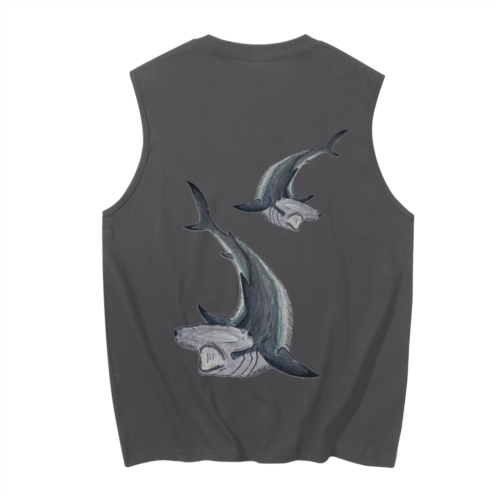 Hammerhead Shark Men's Sleeveless Cotton Tank Top