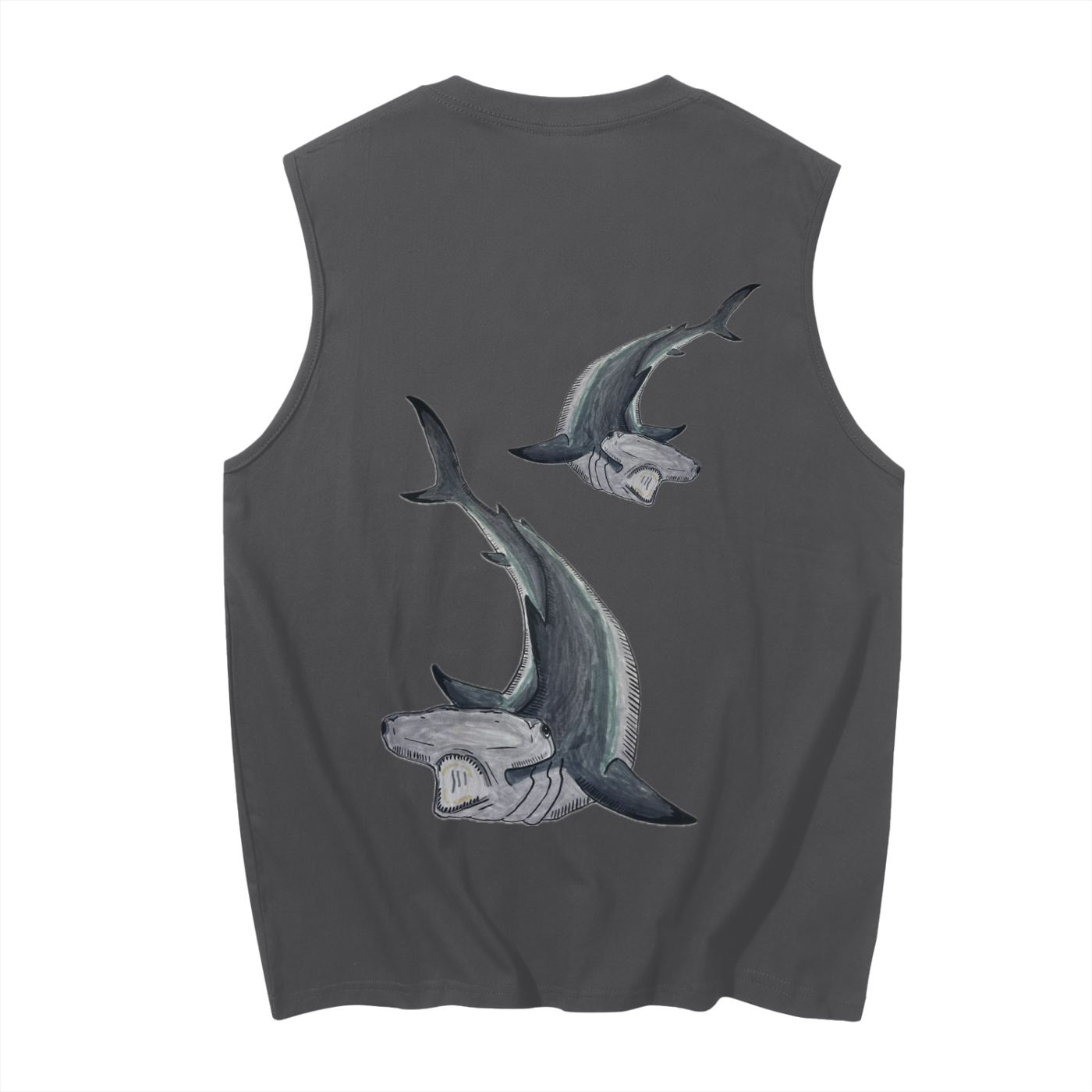 Hammerhead Shark Men's Sleeveless Cotton Tank Top