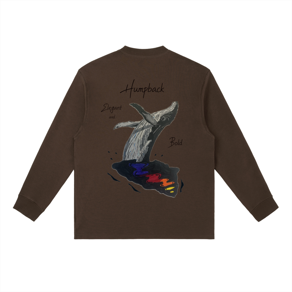 Humpback Whale Essential Crewneck Long-Sleeve T-Shirt